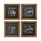 Contemporary Home Living Set of 4 Black Bathroom Square Framed Wall Art 10&#x22;
